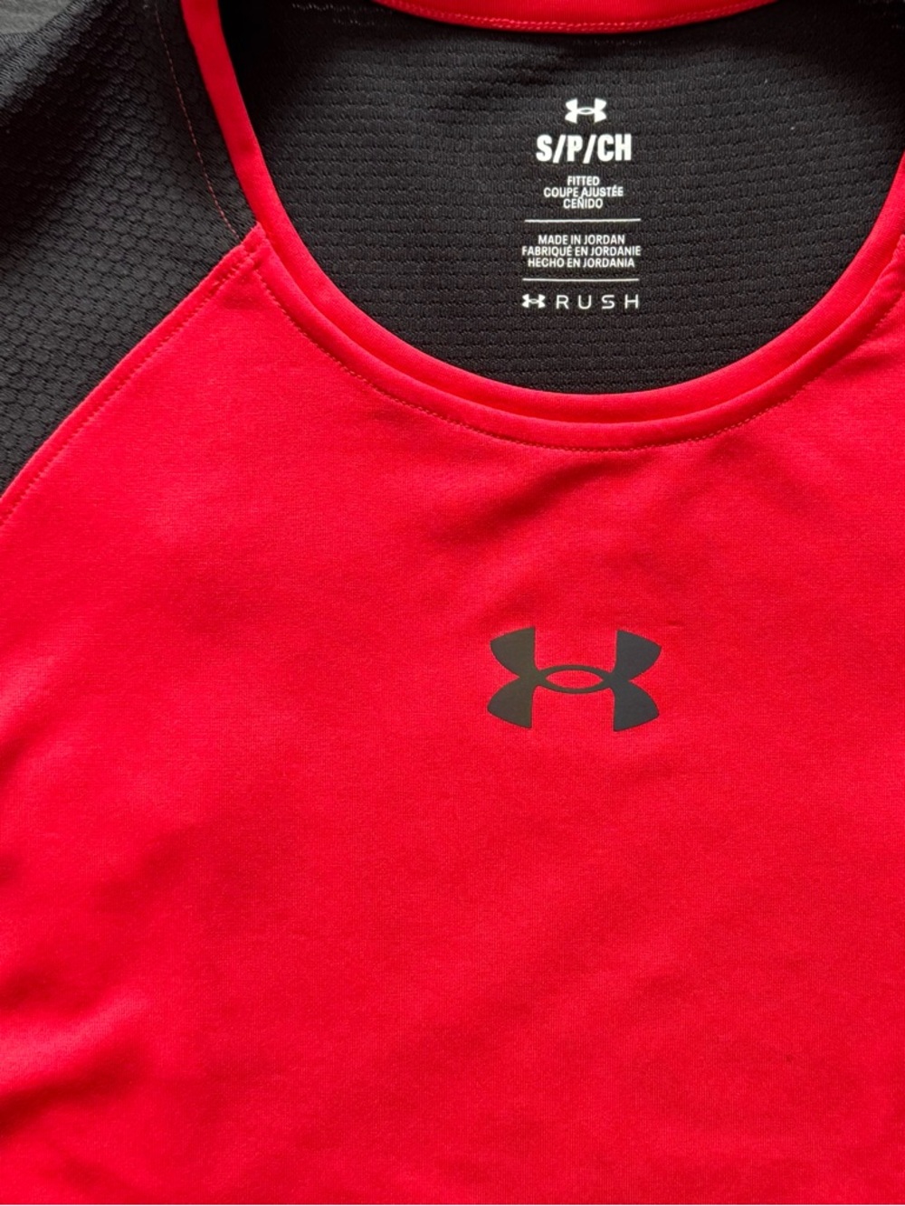 NWT Under Armour UA RUSH Vent Mesh Training Tank Red Black Men's S - Picture 3 of 7